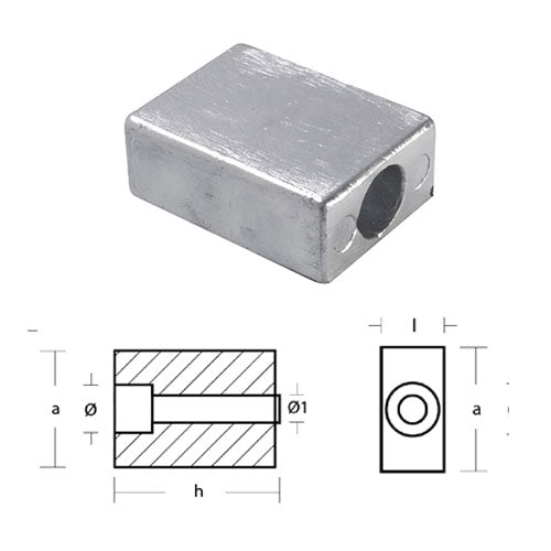 Anodo Cubo per Motore OMC / JOHNSON / EVINRUDE 60-280 hp cv - Cubotto motore